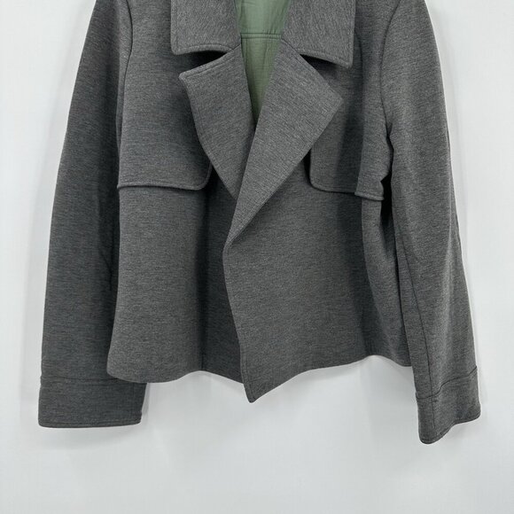 jacket blazer peacoat knit stretch charcoal gray casual XL - Picture 5 of 8